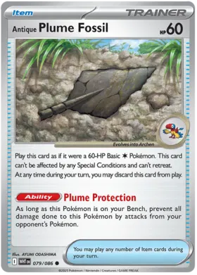 Antique Plume Fossil - White Flare 079/086 (Reverse Holo)