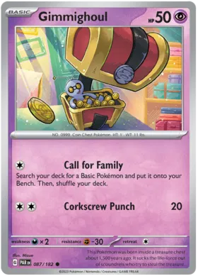 Gimmighoul - Paradox Rift 087/182 (Reverse Holo)
