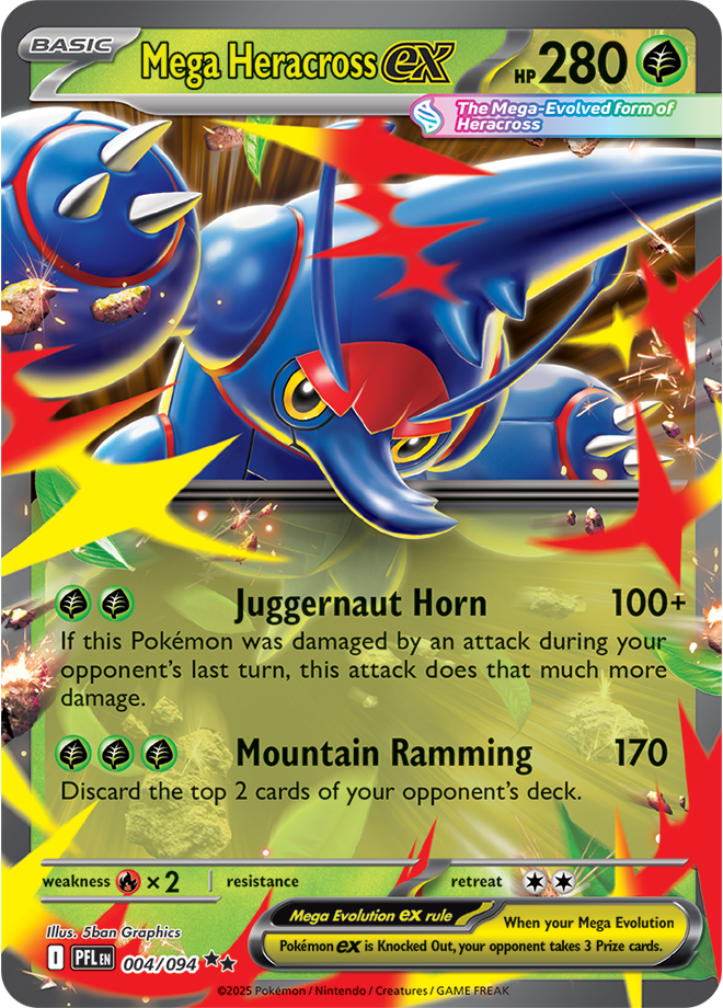 Mega Heracross EX - ME Phantasmal Flames 004/094