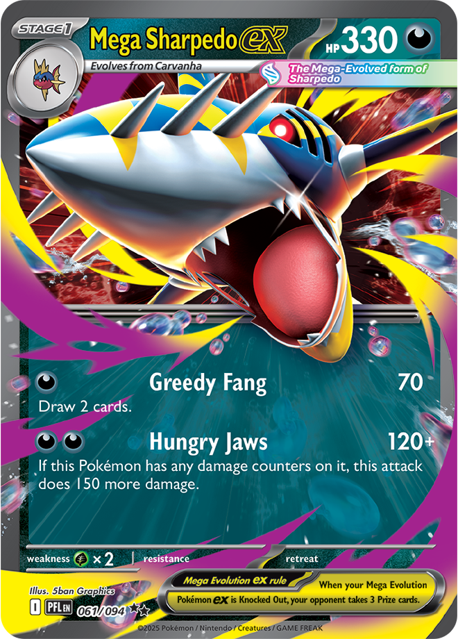 Mega Sharpedo EX - ME Phantasmal Flames 061/094