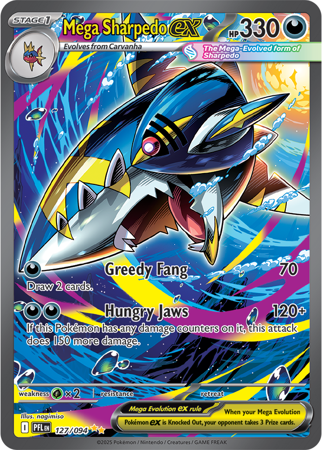 Mega Sharpedo EX - ME Phantasmal Flames - 127/094 (Secret Illustration Rare)