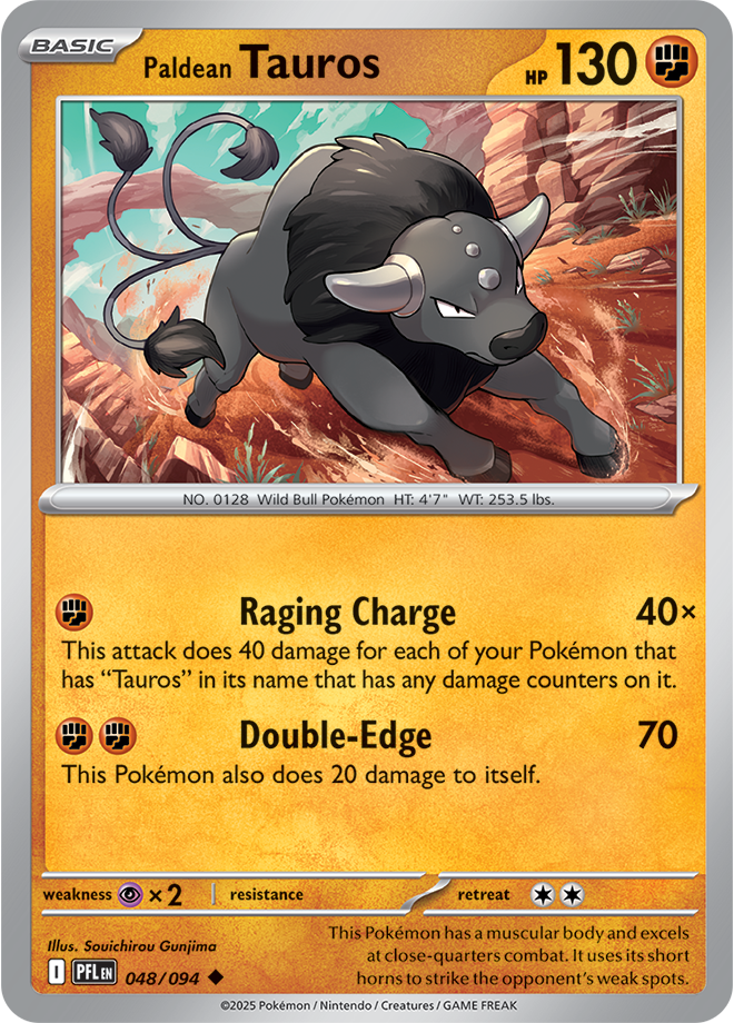 Paldean Tauros - ME Phantasmal Flames 048/094 (Reverse Holo)