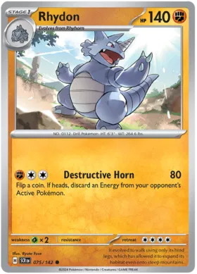 Rhydon - Stellar Crown 075/142 (Reverse Holo)