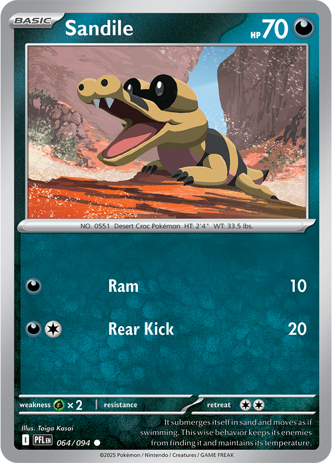 Sandile - ME Phantasmal Flames 064/094 (Reverse Holo)
