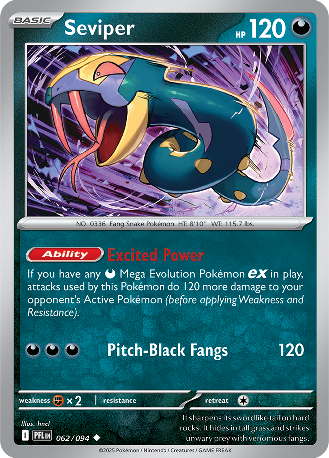Seviper - ME Phantasmal Flames 062/094 (Reverse Holo)