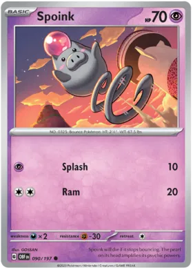 Spoink - Obsidian Flames 090/197 (Reverse Holo)