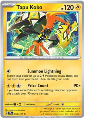Tapu Koke - Surging Sparks 065/191 (Reverse Holo)