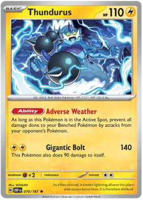 Thundurus - Obsidian Flames 070/197 (Holo)