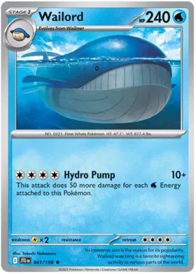 Wailord  - Journey Together 041/159 (Holo)