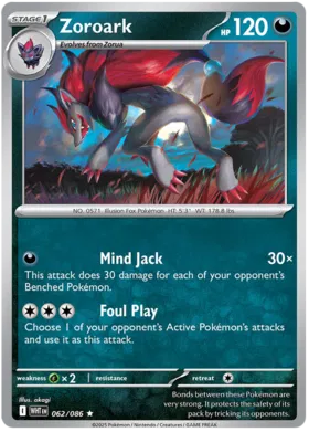 Zoroark - White Flare 062/086 (Reverse Holo)